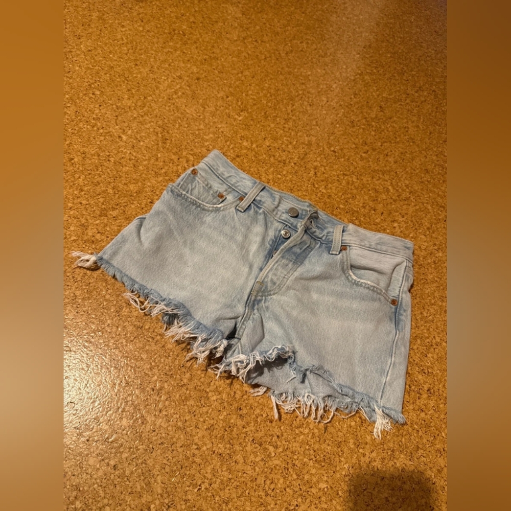 Denim Frayed Hem Women's Shorts